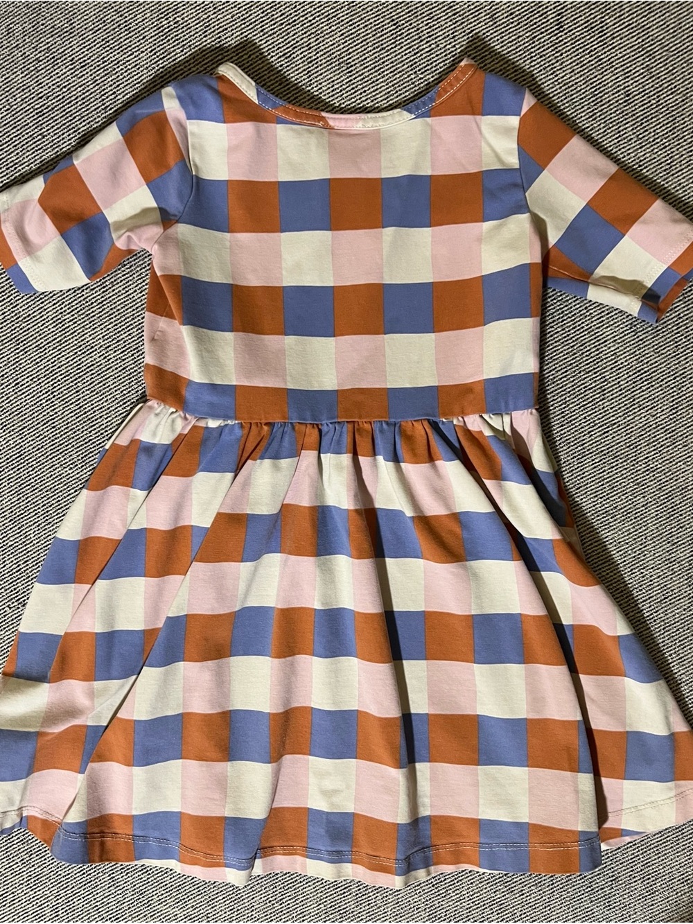 Hanna Andersson Plaid Wrap Dress in Rust, Blue & Pink - Picture 3 of 3